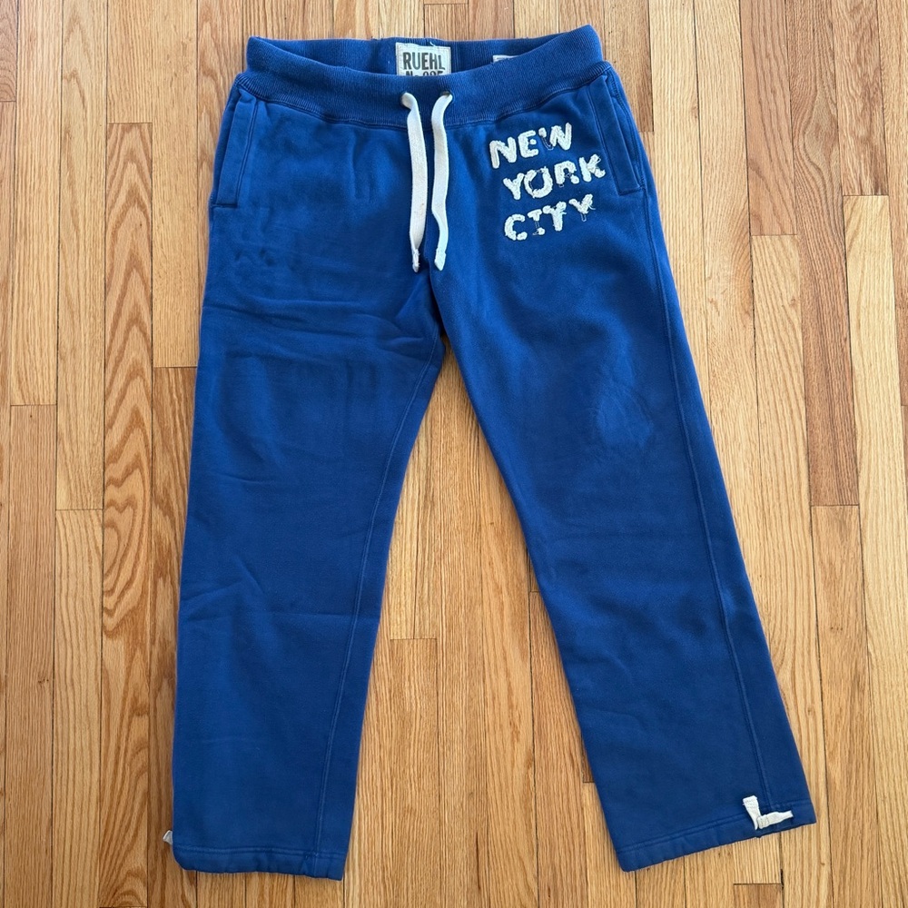 Ruehl No.925 Blue Sweatpants with White Accents